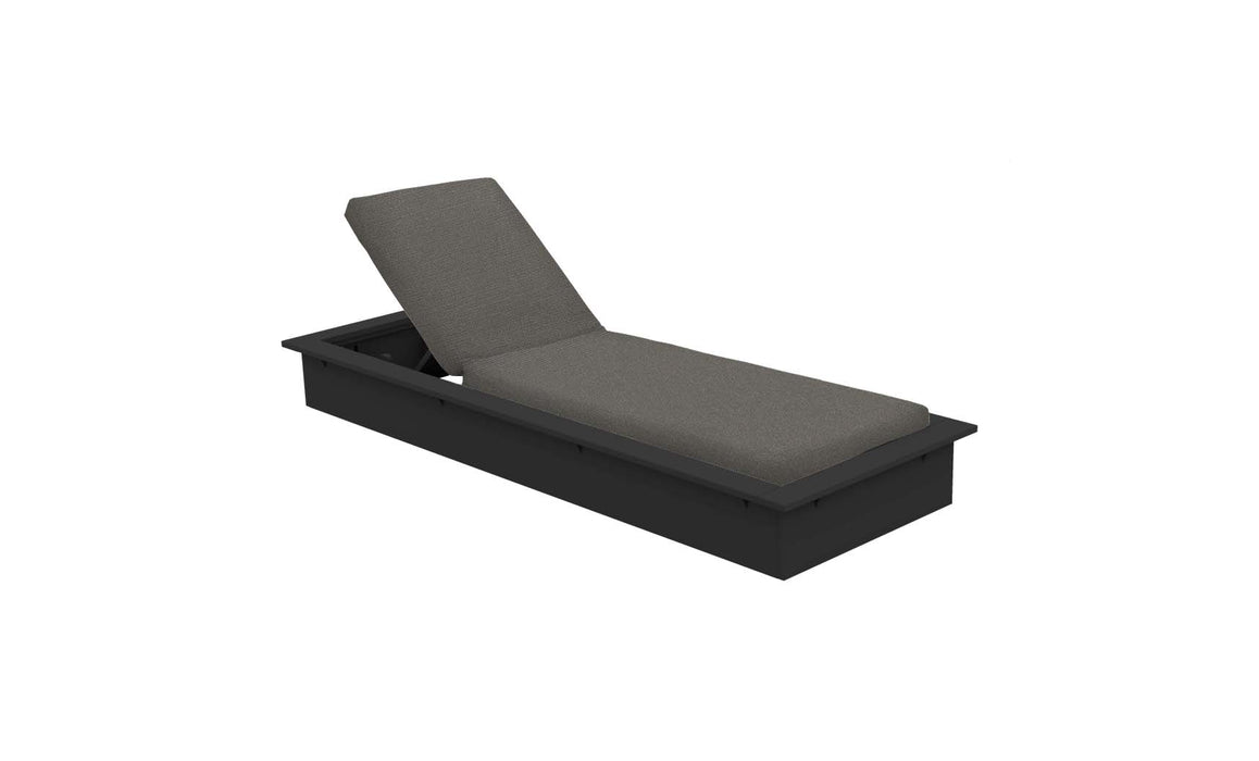 Ledge Lounger Echo Chaise — Black Base-4644 Charcoal Grey Fabric