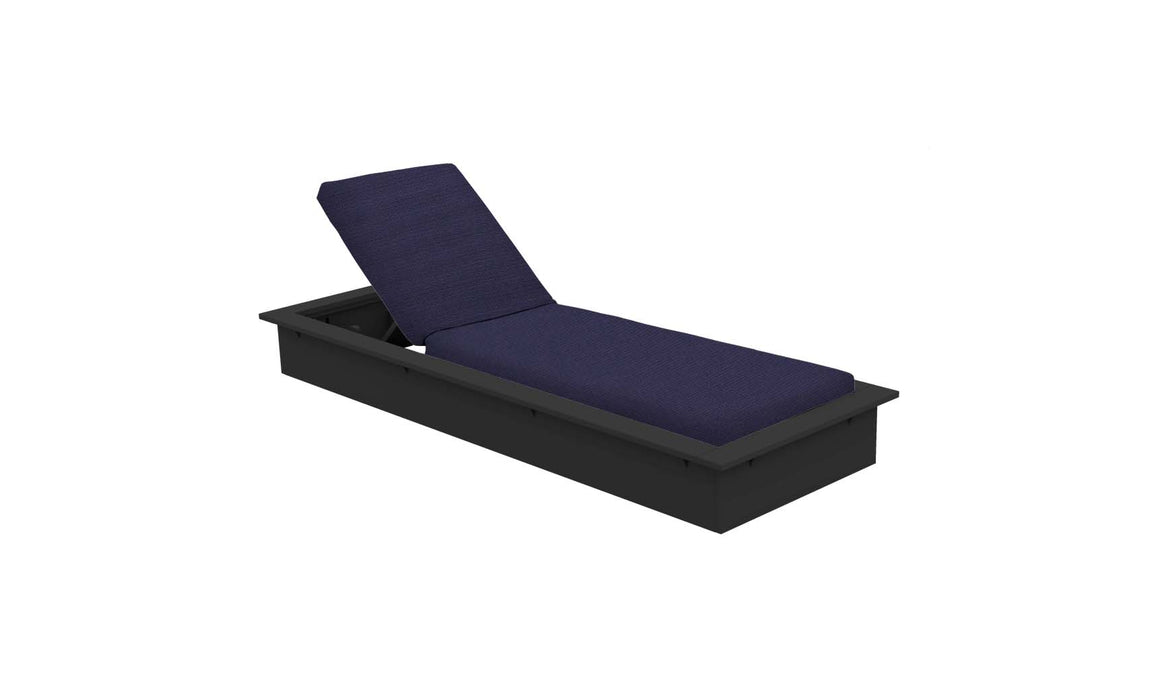 Ledge Lounger Echo Chaise — Black Base-4646 Captain Navy Fabric