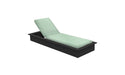 Ledge Lounger Echo Chaise — Black Base-4664 Sea Fabric