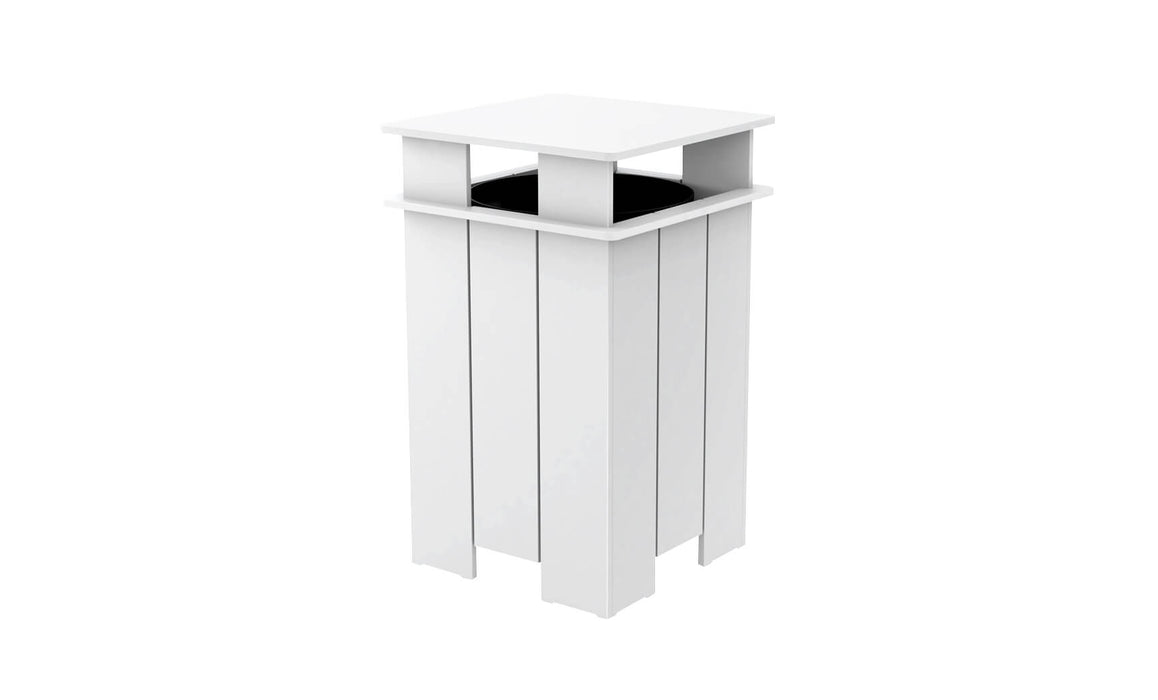 Ledge Lounger Mainstay Industrial Square Trash Bin with Liner — White