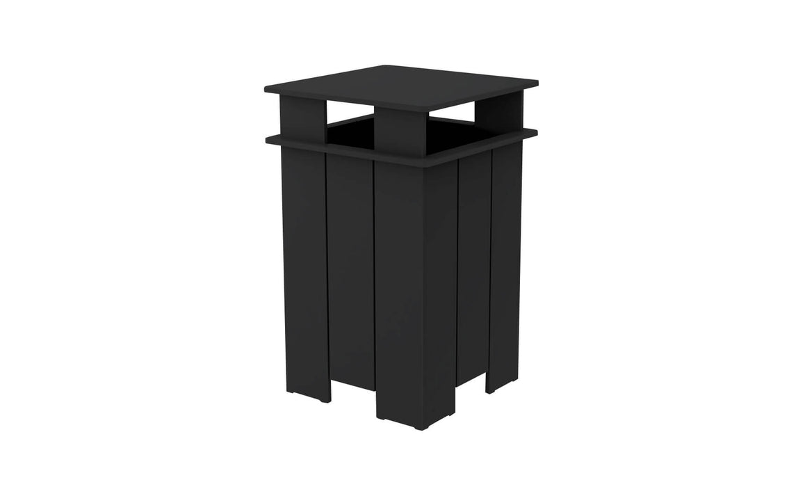 Ledge Lounger Mainstay Industrial Square Trash Bin with Liner — Black