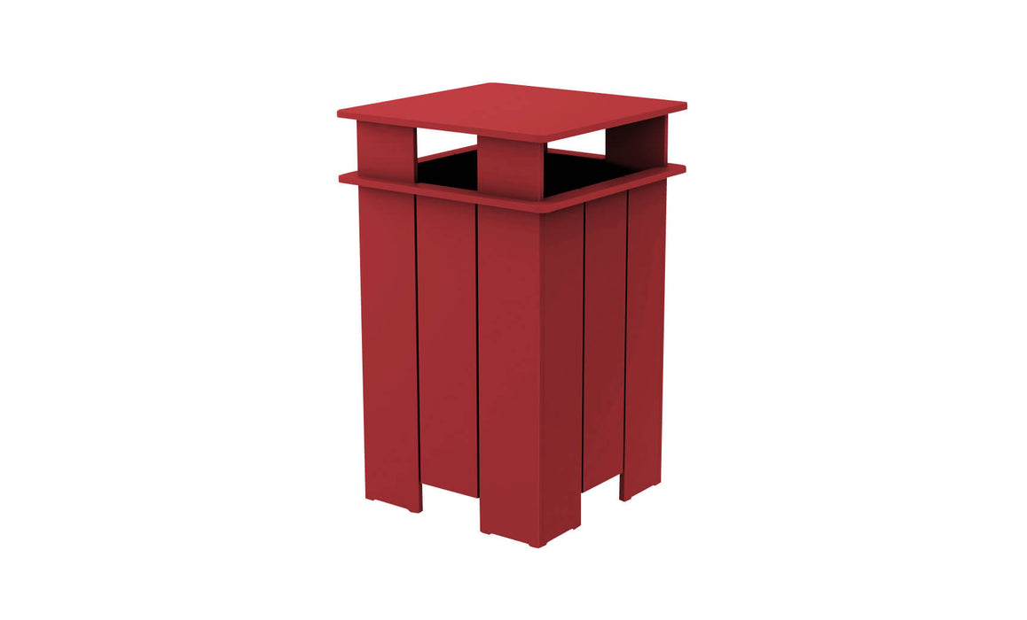 Ledge Lounger Mainstay Industrial Square Trash Bin with Liner — Red