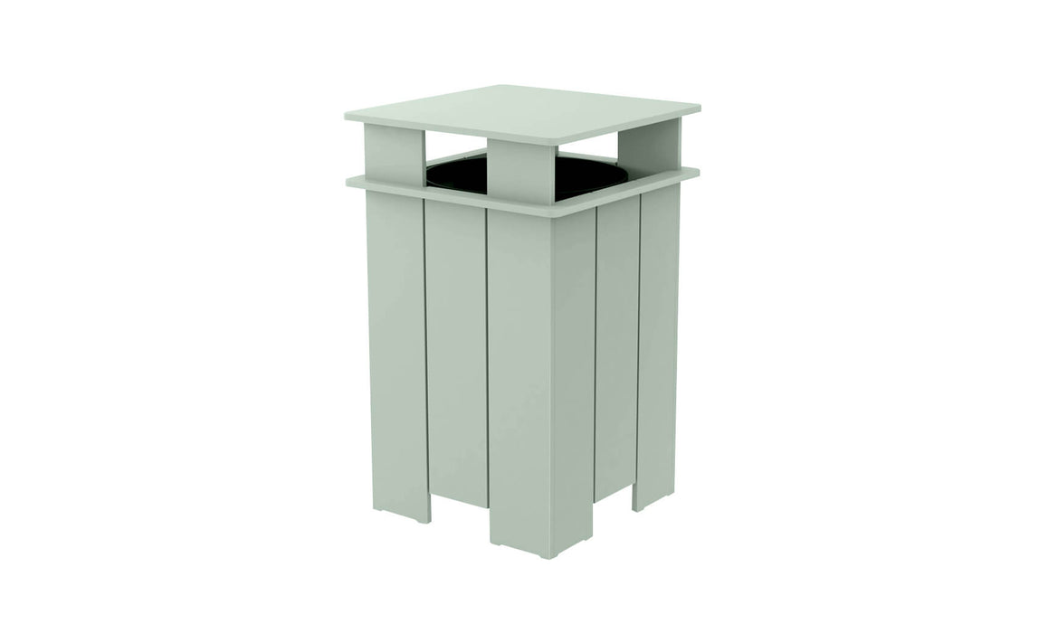 Ledge Lounger Mainstay Industrial Square Trash Bin with Liner — Sage