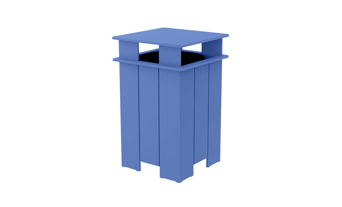 Ledge Lounger Mainstay Industrial Square Trash Bin with Liner — Sky Blue
