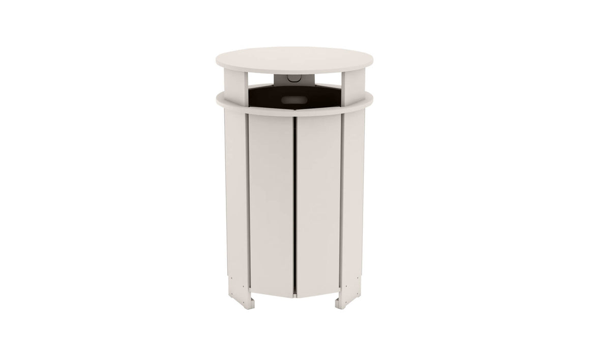 Ledge Lounger Mainstay Industrial Round Trash Bin with Liner — Cloud