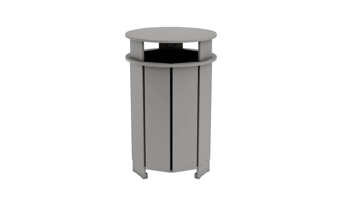 Ledge Lounger Mainstay Industrial Round Trash Bin with Liner — Gray