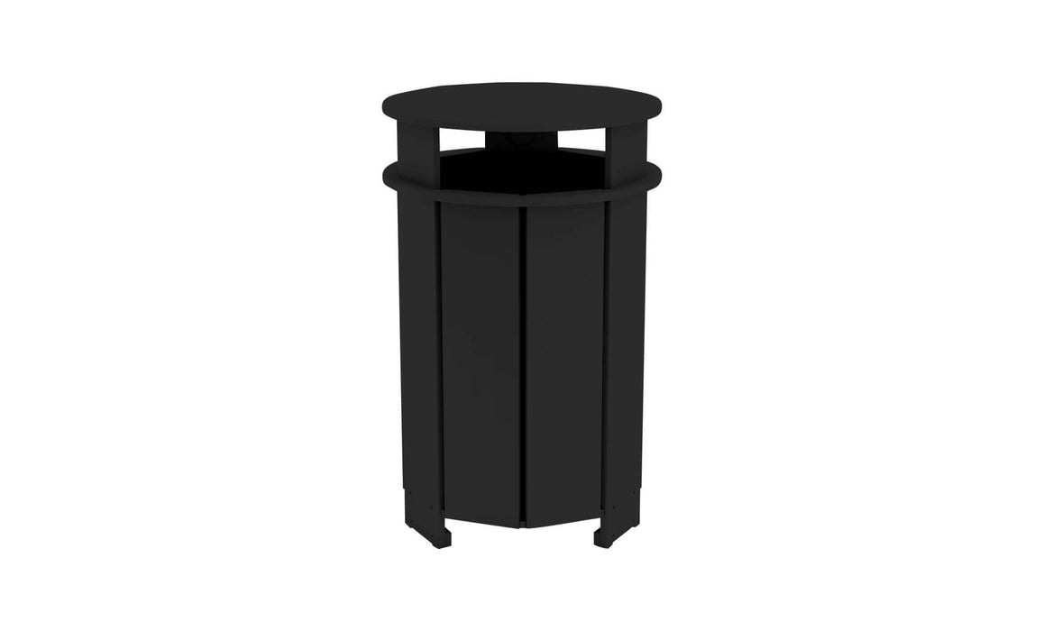 Ledge Lounger Mainstay Industrial Round Trash Bin with Liner — Black