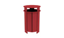Ledge Lounger Mainstay Industrial Round Trash Bin with Liner — Red