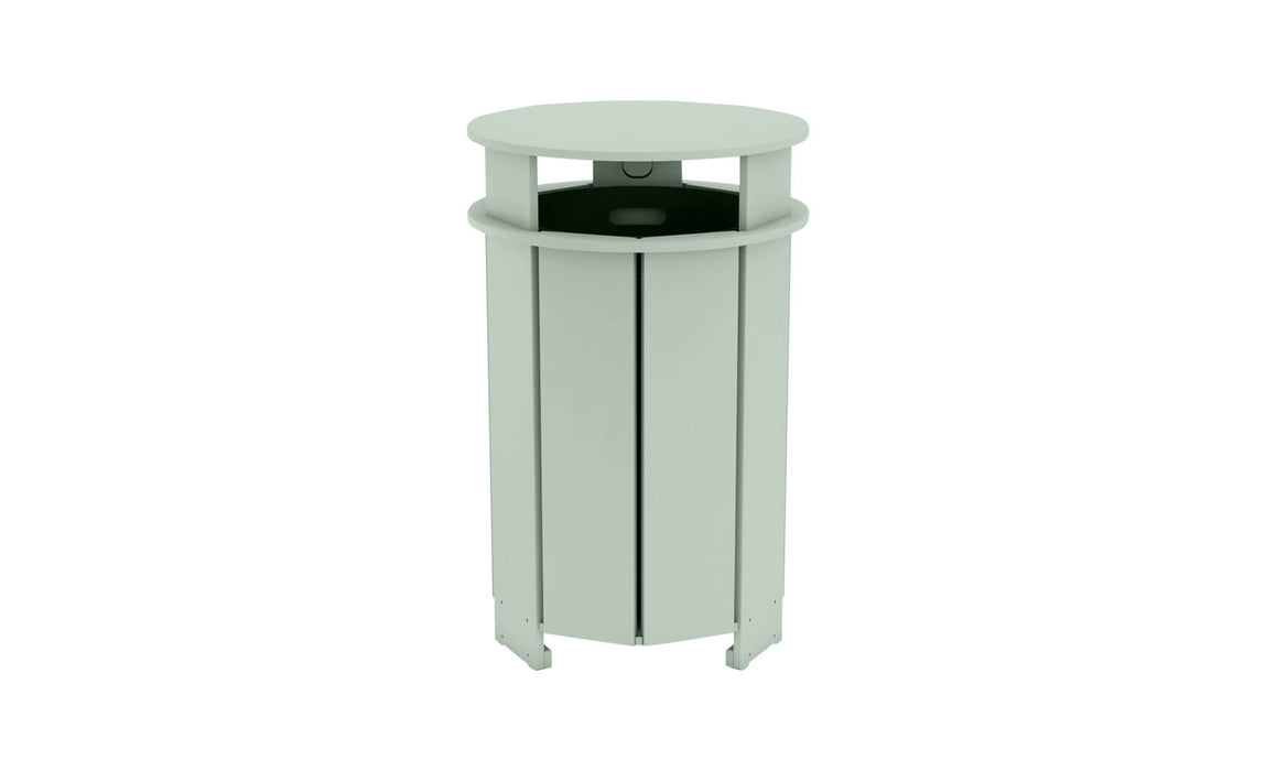 Ledge Lounger Mainstay Industrial Round Trash Bin with Liner — Sage Green