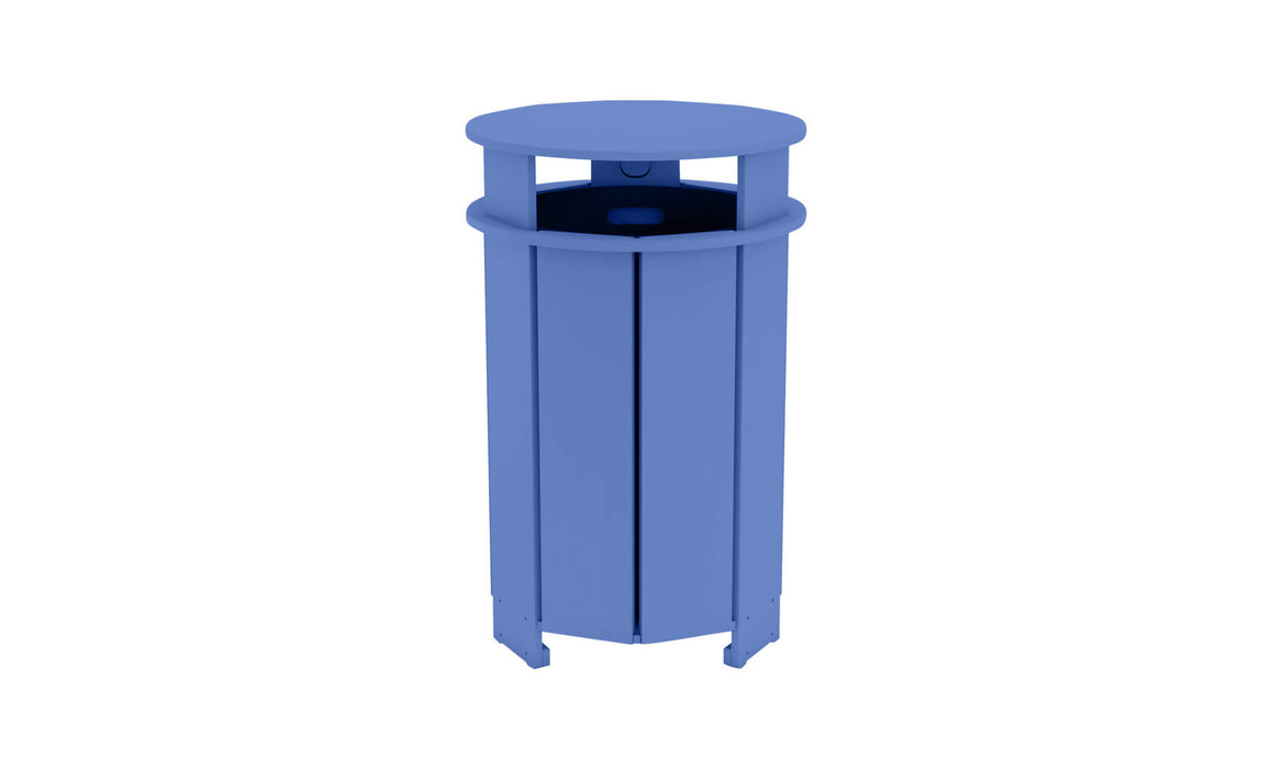 Ledge Lounger Mainstay Industrial Round Trash Bin with Liner — Sky Blue
