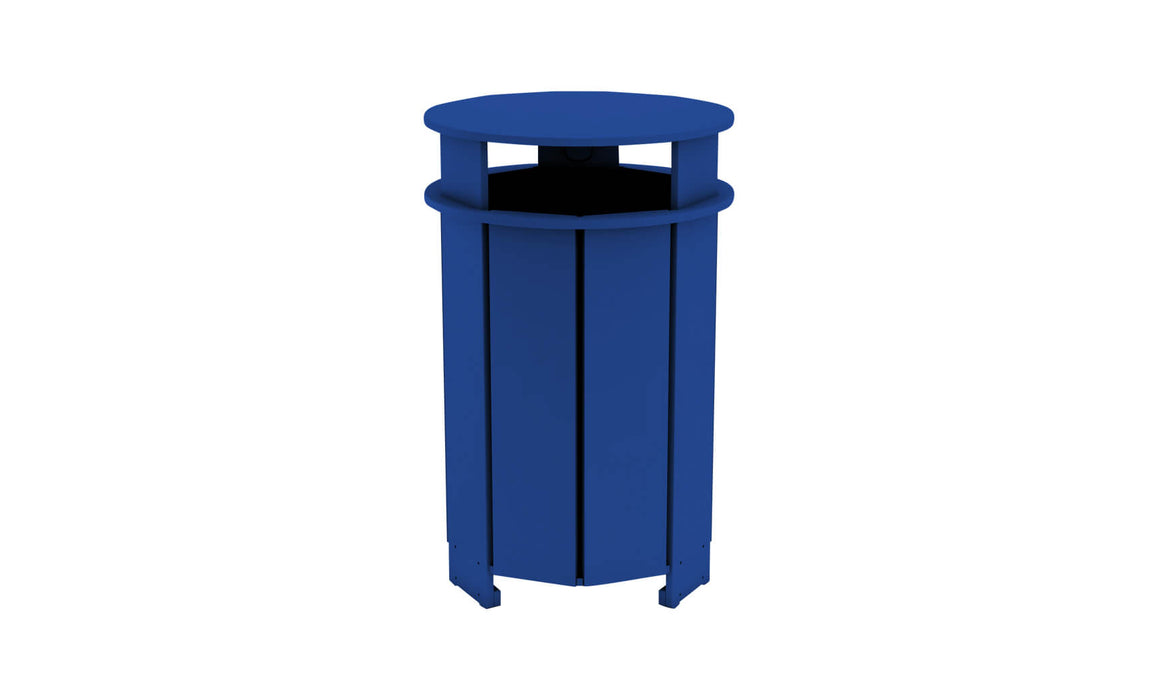 Ledge Lounger Mainstay Industrial Round Trash Bin with Liner — Navy