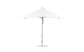 Ledge Lounger Essential Umbrella 10' Square Pulley — Silver Pole-Classic Ball Finial-R099 White Fabric