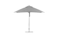 Ledge Lounger Essential Umbrella 10' Square Pulley — Silver Pole-Classic Ball Finial-R138 Cadet Grey Fabric