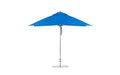 Ledge Lounger Essential Umbrella 10' Square Pulley — Silver Pole-Classic Ball Finial-R172 Pacific Blue Fabric