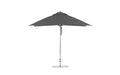 Ledge Lounger Essential Umbrella 10' Square Pulley — Silver Pole-Classic Ball Finial-R164 Charcoal Grey Fabric