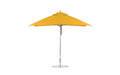 Ledge Lounger Essential Umbrella 10' Square Pulley — Silver Pole-Classic Ball Finial-R554 Sunflower Yellow Fabric