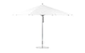 Ledge Lounger Essential Umbrella 13' Octagon Pulley — Silver Pole-Classic Ball Finial-R099 White Fabric