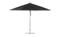 Ledge Lounger Essential Umbrella 13' Octagon Pulley — Silver Pole-Classic Ball Finial-R103 Black Fabric