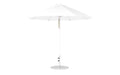 Ledge Lounger Essential Umbrella 9' Octagon Pulley — White Pole-Classic Ball Finial-R099 White Fabric