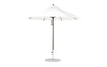 Ledge Lounger Essential Umbrella 9' Octagon Pulley — Bronze Pole-Classic Ball Finial-R099 White Fabric