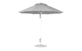 Ledge Lounger Essential Umbrella 9' Octagon Pulley — White Pole-Classic Ball Finial-R138 Cadet Grey Fabric