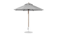 Ledge Lounger Essential Umbrella 9' Octagon Pulley — Bronze Pole-Classic Ball Finial-R138 Cadet Grey Fabric