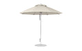Ledge Lounger Essential Umbrella 9' Octagon Pulley — Matte Silver Pole-Classic Ball Finial-R126 Linen Fabric