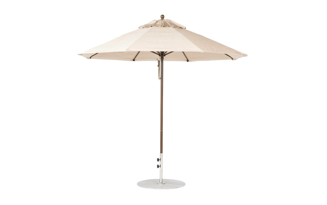 Ledge Lounger Essential Umbrella 9' Octagon Pulley — Bronze Pole-Classic Ball Finial-R126 Linen Fabric