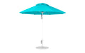 Ledge Lounger Essential Umbrella 9' Octagon Pulley — White Pole-Classic Ball Finial-R171 Turquoise Fabric