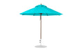 Ledge Lounger Essential Umbrella 9' Octagon Pulley — Bronze Pole-Classic Ball Finial-R171 Turquoise Fabric