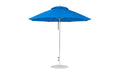 Ledge Lounger Essential Umbrella 9' Octagon Pulley — Matte Silver Pole-Classic Ball Finial-R172 Pacific Blue Fabric