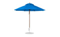 Ledge Lounger Essential Umbrella 9' Octagon Pulley — Bronze Pole-Classic Ball Finial-R172 Pacific Blue Fabric
