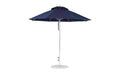 Ledge Lounger Essential Umbrella 9' Octagon Pulley — Matte Silver Pole-Classic Ball Finial-R175 Captain Navy Fabric