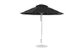 Ledge Lounger Essential Umbrella 9' Octagon Pulley — Matte Silver Pole-Classic Ball Finial-R103 Black Fabric