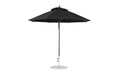 Ledge Lounger Essential Umbrella 9' Octagon Pulley — Bronze Pole-Classic Ball Finial-R103 Black Fabric