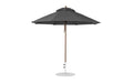 Ledge Lounger Essential Umbrella 9' Octagon Pulley — Bronze Pole-Classic Ball Finial-R164 Charcoal Grey Fabric