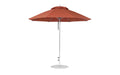 Ledge Lounger Essential Umbrella 9' Octagon Pulley — Matte Silver Pole-Classic Ball Finial-R104 Terracotta Fabric