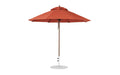 Ledge Lounger Essential Umbrella 9' Octagon Pulley — Bronze Pole-Classic Ball Finial-R104 Terracotta Fabric