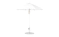 Ledge Lounger Essential Umbrella 7.5' Octagon Pulley — White Pole-Classic Ball Finial-R099 White Fabric
