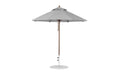 Ledge Lounger Essential Umbrella 7.5' Octagon Pulley — Bronze Pole-Classic Ball Finial-R138 Cadet Grey Fabric