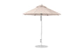 Ledge Lounger Essential Umbrella 7.5' Octagon Pulley — Matte Silver Pole-Classic Ball Finial-R126 Linen Fabric