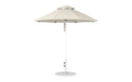 Ledge Lounger Essential Umbrella 7.5' Octagon Pulley — White Pole-Classic Ball Finial-R126 Linen Fabric