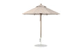 Ledge Lounger Essential Umbrella 7.5' Octagon Pulley — Bronze Pole-Classic Ball Finial-R126 Linen Fabric