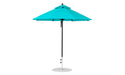 Ledge Lounger Essential Umbrella 7.5' Octagon Pulley — Black Pole-Classic Ball Finial-R171 Turquoise Fabric