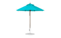 Ledge Lounger Essential Umbrella 7.5' Octagon Pulley — Bronze Pole-Classic Ball Finial-R171 Turquoise Fabric