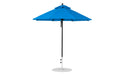 Ledge Lounger Essential Umbrella 7.5' Octagon Pulley — Black Pole-Classic Ball Finial-R172 Pacific Blue Fabric
