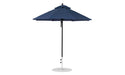 Ledge Lounger Essential Umbrella 7.5' Octagon Pulley — Black Pole-Classic Ball Finial-R175 Captain Navy Fabric