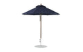 Ledge Lounger Essential Umbrella 7.5' Octagon Pulley — Bronze Pole-Classic Ball Finial-R175 Captain Navy Fabric