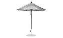 Ledge Lounger Essential Umbrella 7.5' Octagon Pulley — Black Pole-Classic Ball Finial-R017 Black Stripe Fabric