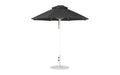 Ledge Lounger Essential Umbrella 7.5' Octagon Pulley — White Pole-Classic Ball Finial-R103 Black Fabric